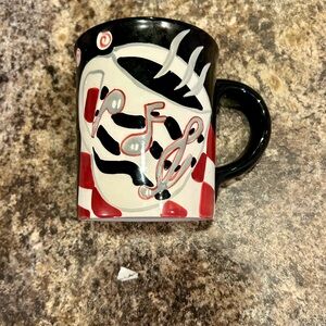 Abstract Black and Red Ceramic Mug